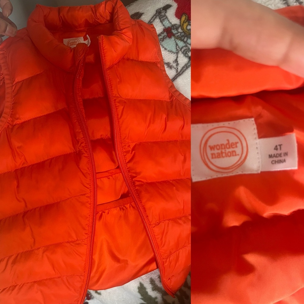 Wonder Nation Vibrant Orange Puffer Vest
